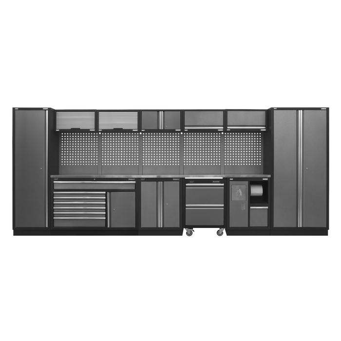 Superline PRO® Storage System with Stainless Worktop 4.92m | APMSSTACK15SS