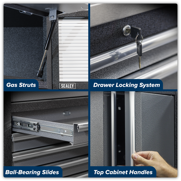 Superline PRO® Storage System with Stainless Steel Worktop 4.92m | APMSSTACK16SS