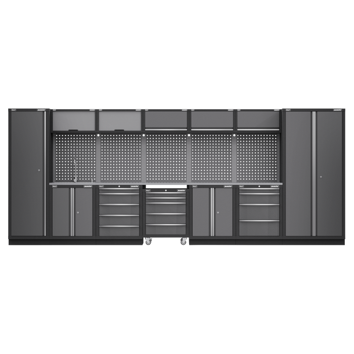 Superline PRO® Storage System with Stainless Worktop 4.92m | APMSSTACK17SS
