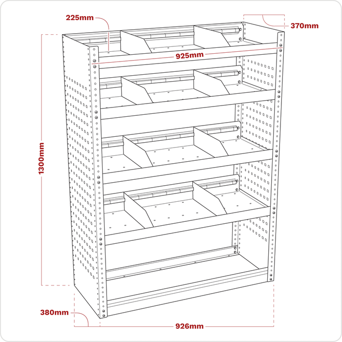 Superline PRO® Modular Flat Shelf Van Storage Unit 925mm | APMSV01