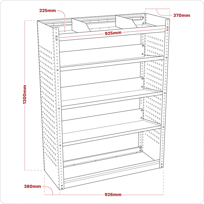 Superline PRO® Modular Slanted Shelf Van Storage Unit 925mm | APMSV02