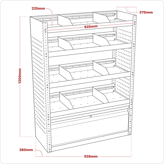 Superline PRO® Modular Flat Shelf Van Storage System | APMSVCOMBO1