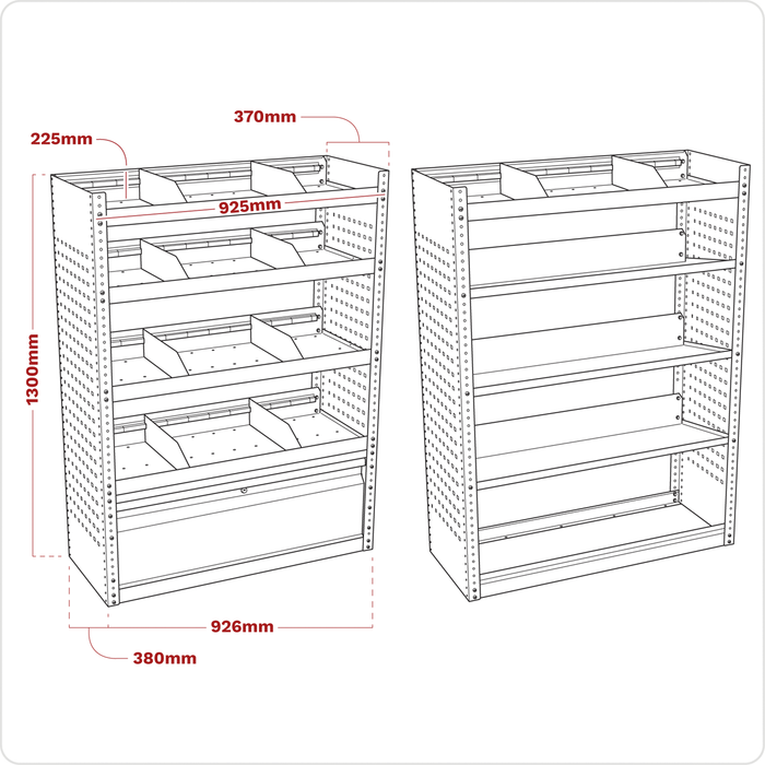 Superline PRO® Modular Van Storage System Set 1.85m | APMSVCOMBO3