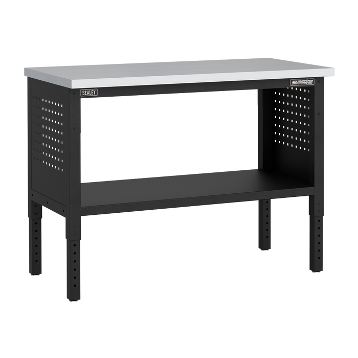 Superline PRO® Modular Adjustable Height Workbench with Stainless Steel Worktop 1265mm | APMWB50SS