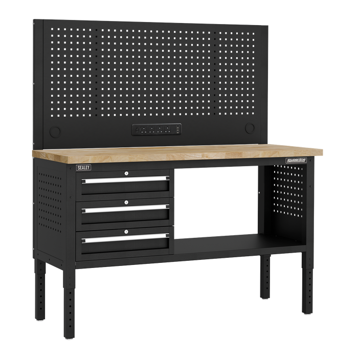 Superline PRO® Modular Workbench with 3 Drawers Wooden Worktop 1525mm | APMWB60COMBO1W