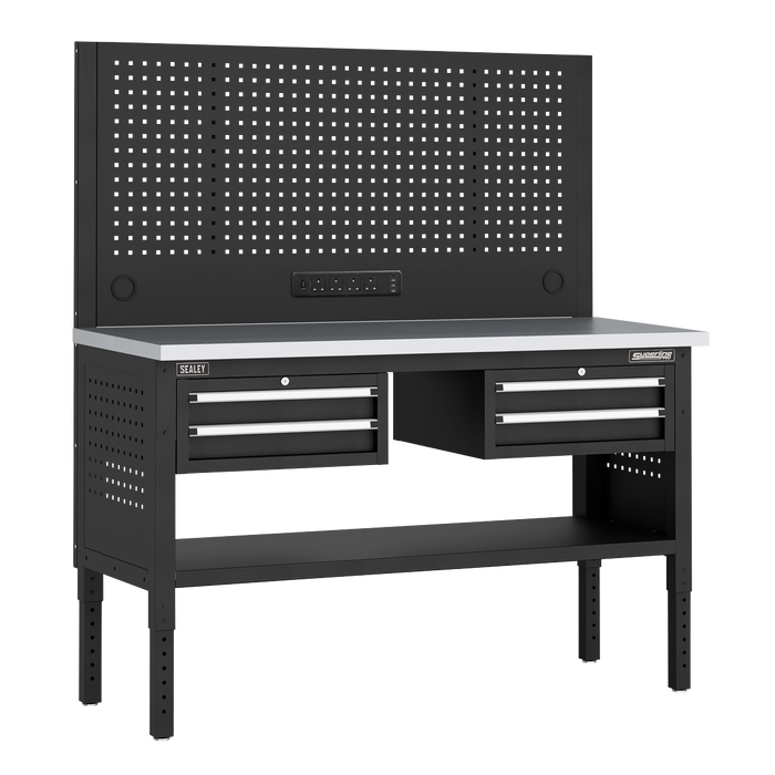 Superline PRO® Modular Workbench with 4 Drawers Stainless Steel Worktop 1525mm | APMWB60COMBO3SS