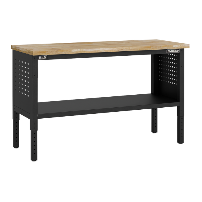Superline PRO® Modular Workbench with Pegboard Back Panel Wooden Worktop 1525mm | APMWB60COMBOW