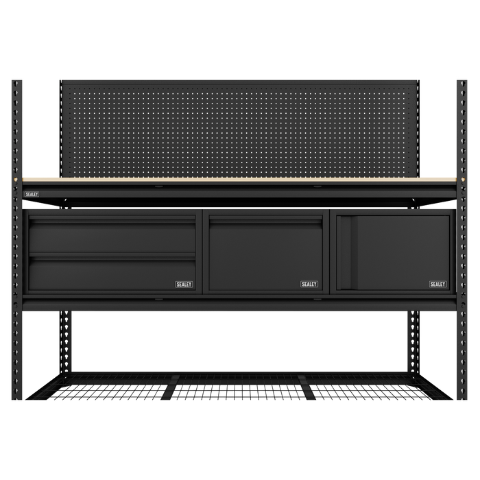 Heavy-Duty Modular Workbench & Racking Kit with 3 Storage Units | APMWBCOMBO1