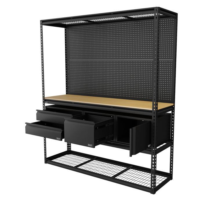 Heavy-Duty Modular Workbench & Racking Kit with 3 Storage Units | APMWBCOMBO1