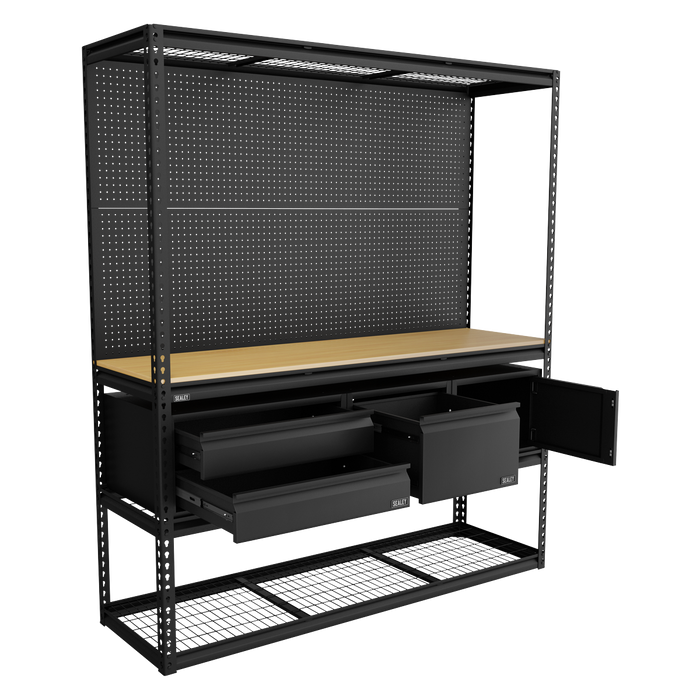 Heavy-Duty Modular Workbench & Racking Kit with 3 Storage Units | APMWBCOMBO1