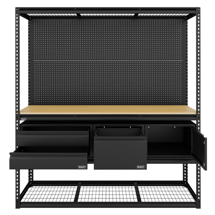 Heavy-Duty Modular Workbench & Racking Kit with 3 Storage Units | APMWBCOMBO1