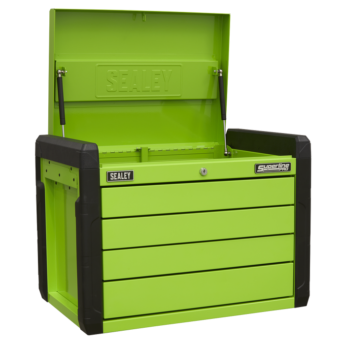 Superline PRO® Push-to-Open Topchest 4 Drawer - Green | APPD4G