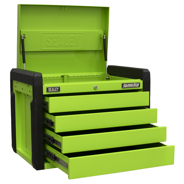 Superline PRO® Push-to-Open Topchest 4 Drawer - Green | APPD4G
