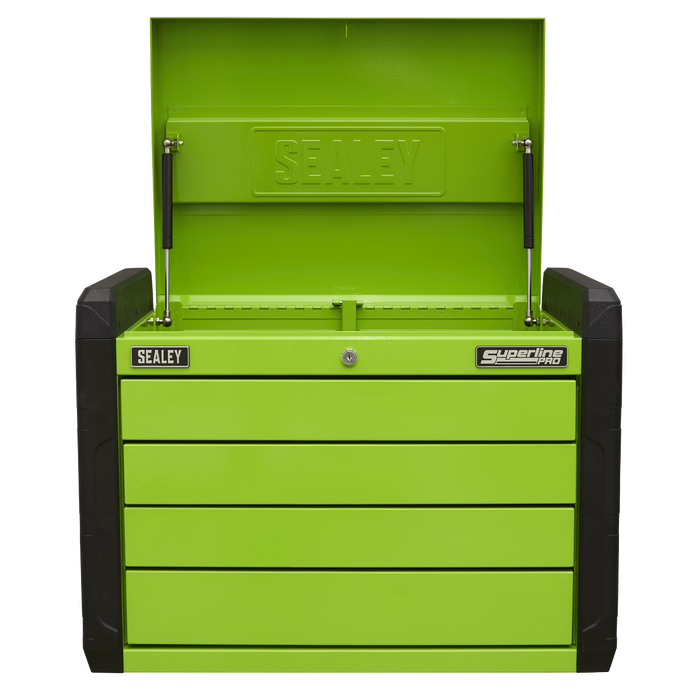 Superline PRO® Push-to-Open Topchest 4 Drawer - Green | APPD4G