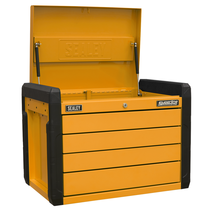 Superline PRO® Push-to-Open Topchest 4-Drawer - Orange | APPD4O
