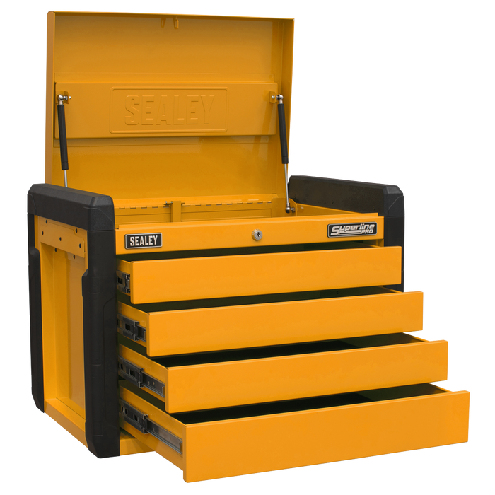 Superline PRO® Push-to-Open Topchest 4-Drawer - Orange | APPD4O