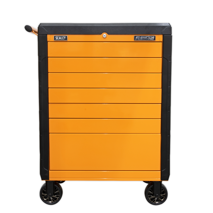 Superline PRO® Push-To-Open Rollcab 7 Drawer - Orange | APPD7O