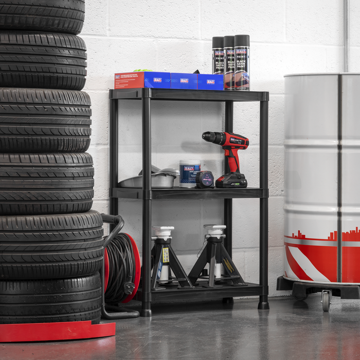 Plastic Racking Unit with 3 Shelves 25kg Capacity Per Level | APPR3