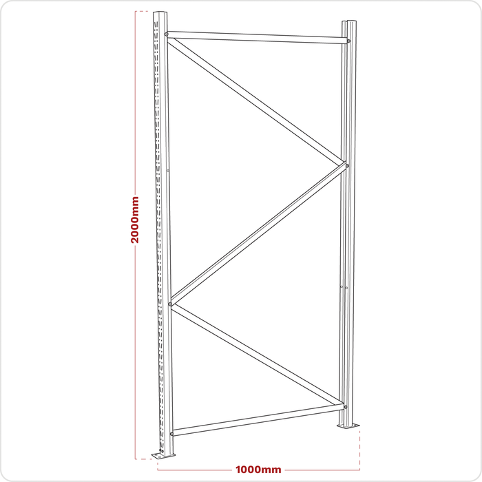 Frame One End 2000 x 1000mm | APR1002
