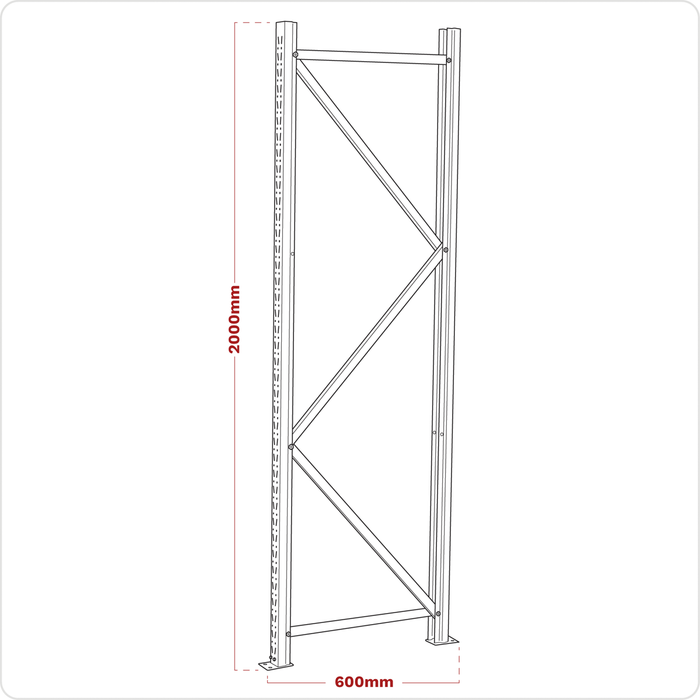 Frame One End 2000 x 600mm | APR602