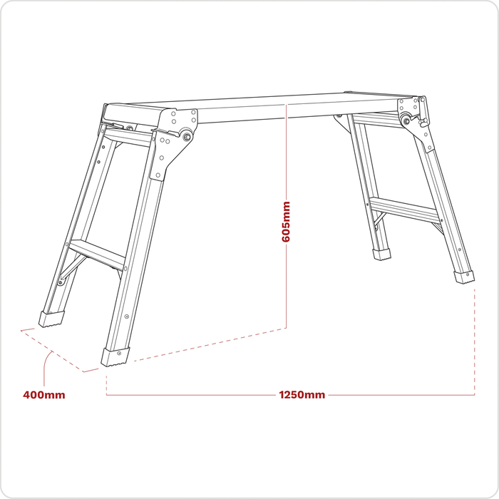 Aluminium 2-Tread Folding Platform - EN 131-4 | APS2E