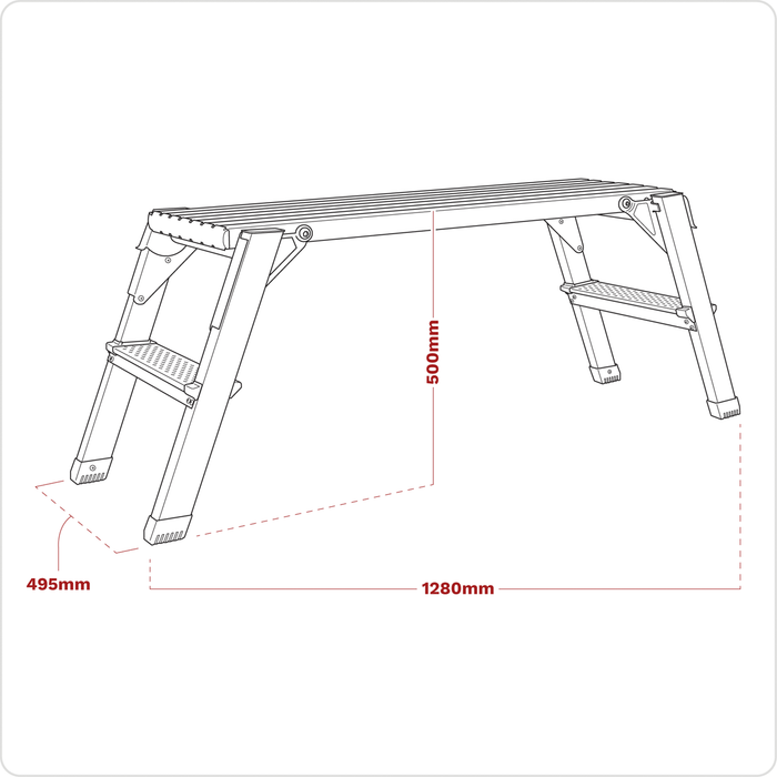 Aluminium 2-Tread Folding Platform - EN 131-4 | APS2