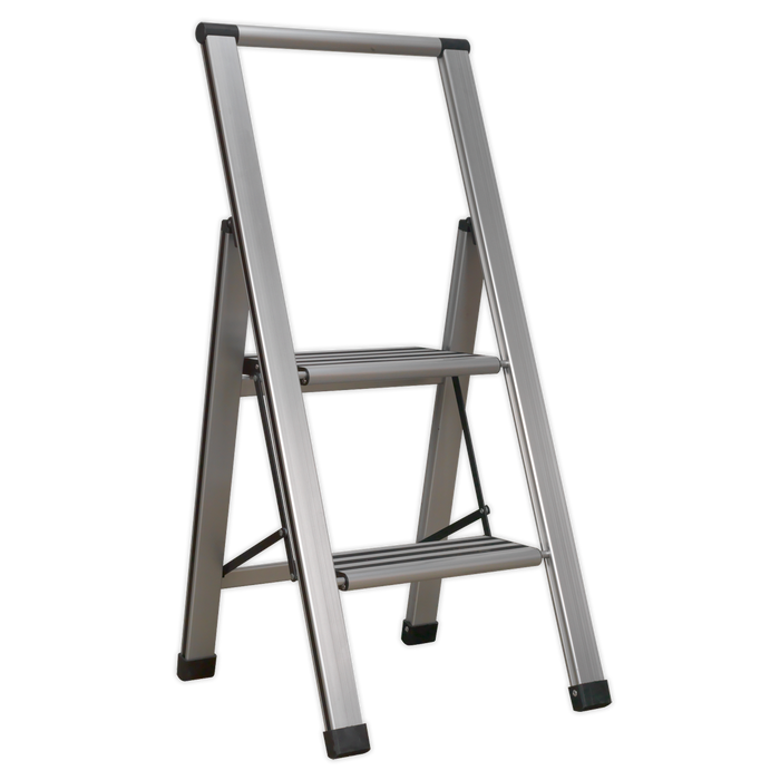 Professional Folding Step Ladder 2-Step Aluminium 150kg Capacity | APSL2