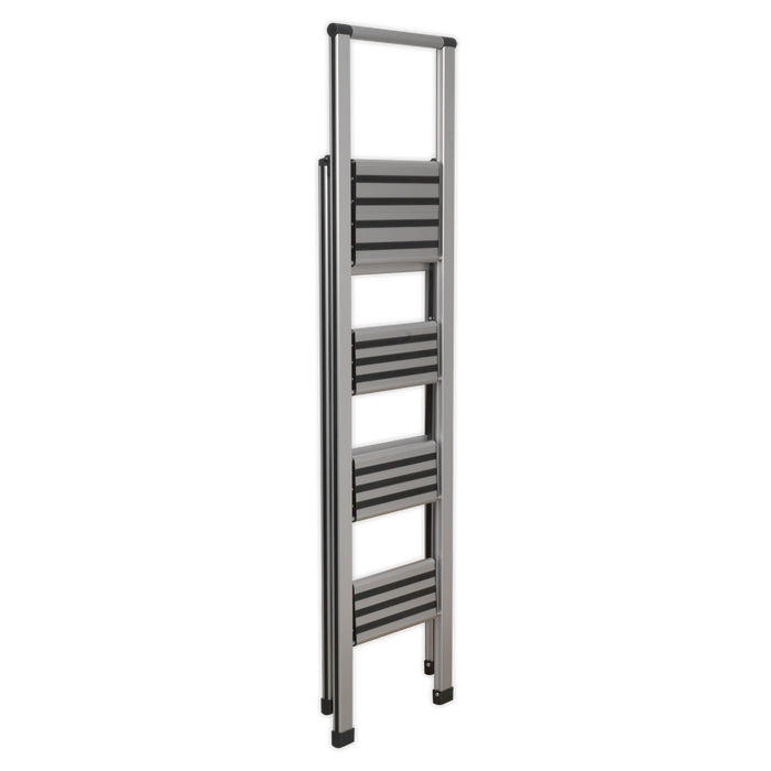 Aluminium Professional Folding Step Ladder 4-Step 150kg Capacity - EN 1483 | APSL4