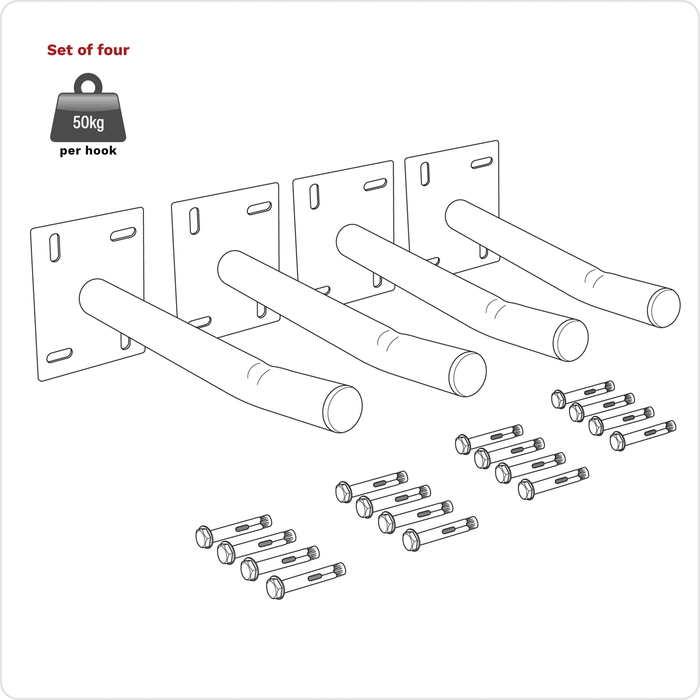 Wall Mounting Storage Hooks - Set of 4 | APWH