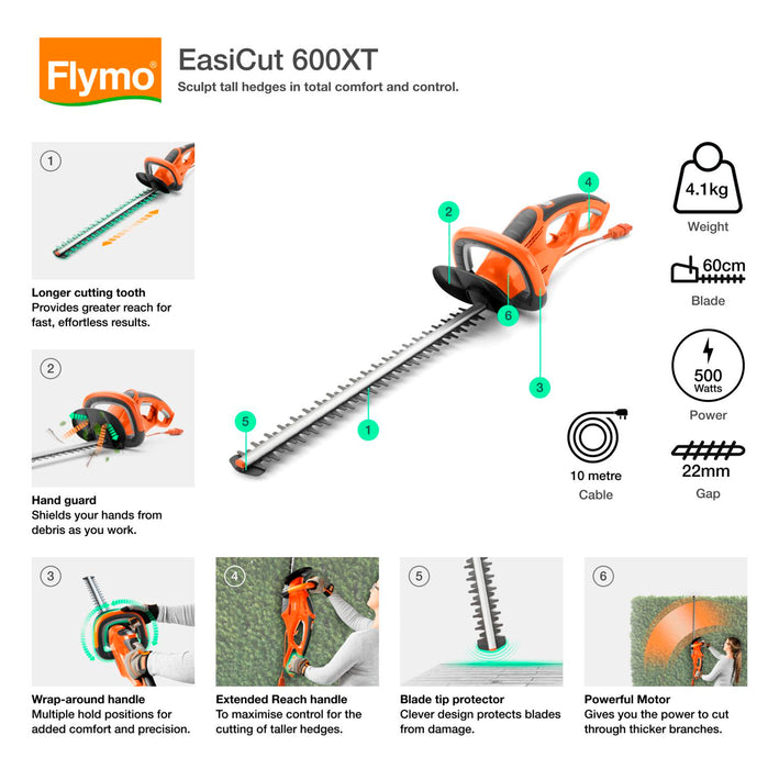 Flymo EasiCut 600XT Corded Hedgetrimmer | 970546401