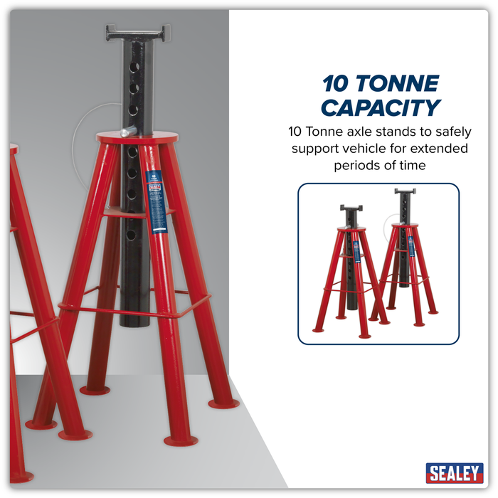 Premier Axle Stands (Pair) 10 Tonne Capacity per Stand High Level | AS10H