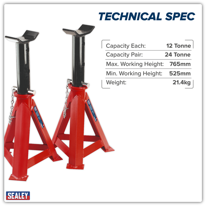 Axle Stands (Pair) 12 Tonne Capacity per Stand | AS12000