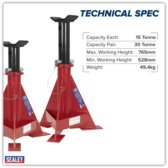 Axle Stands (Pair) 15 Tonne Capacity per Stand | AS15000