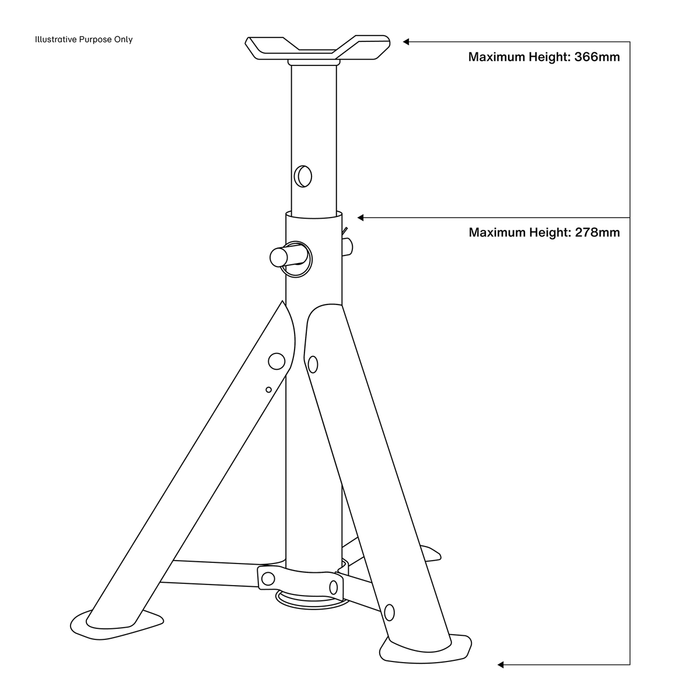 Folding Type Axle Stands (Pair) 2 Tonne Capacity per Stand | AS2000F