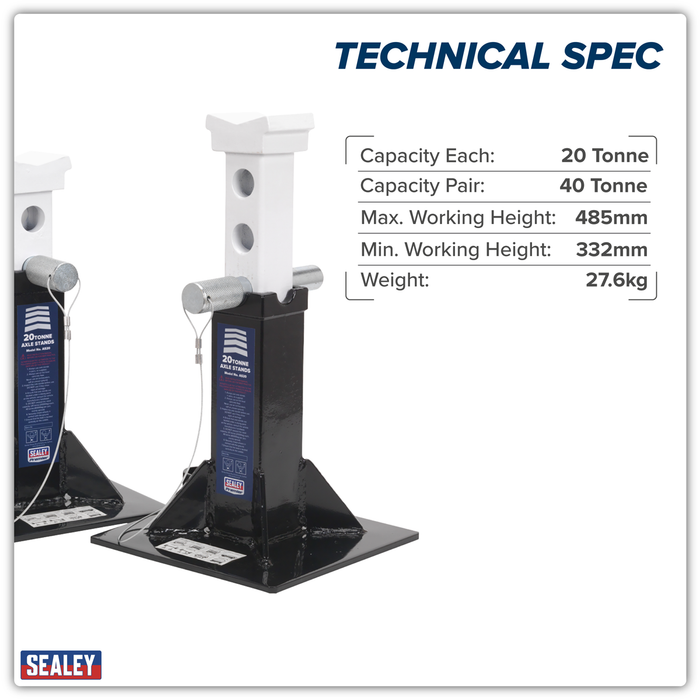 Premier Axle Stands (Pair) 20 Tonne Capacity per Stand | AS20