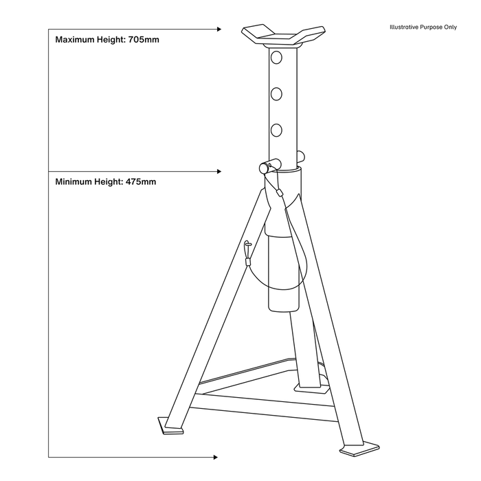 Premier Axle Stands (Pair) 2.5 Tonne Capacity per Stand Medium Height | AS3000