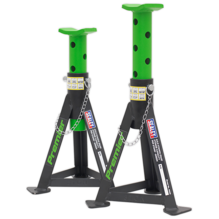 Premier Axle Stands (Pair) 3 Tonne Capacity per Stand - Green | AS3G