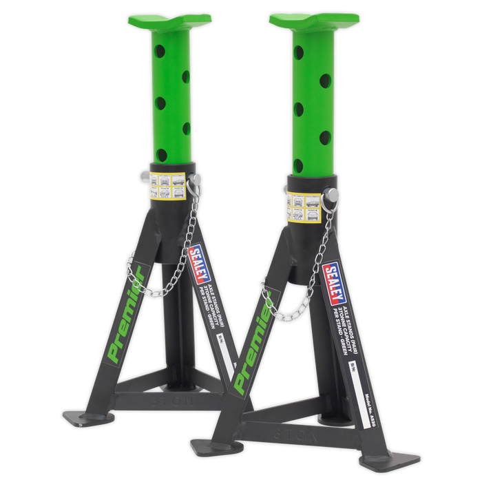 Premier Axle Stands (Pair) 3 Tonne Capacity per Stand - Green | AS3G