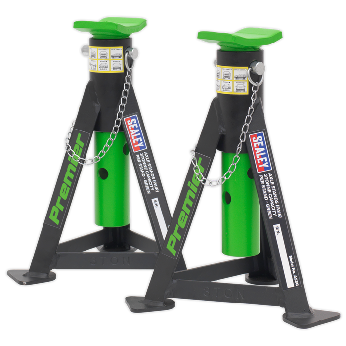 Premier Trolley Jack 3 Tonne & Axle Stands (Pair) 3 Tonne per Stand Combo | 3040AGCOMBO1