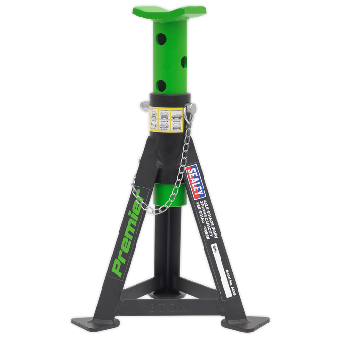 Premier Axle Stands (Pair) 3 Tonne Capacity per Stand - Green | AS3G