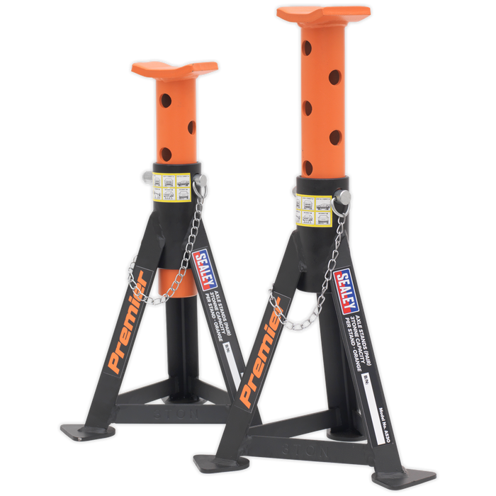 Premier Axle Stands (Pair) 3 Tonne Capacity per Stand - Orange | AS3O