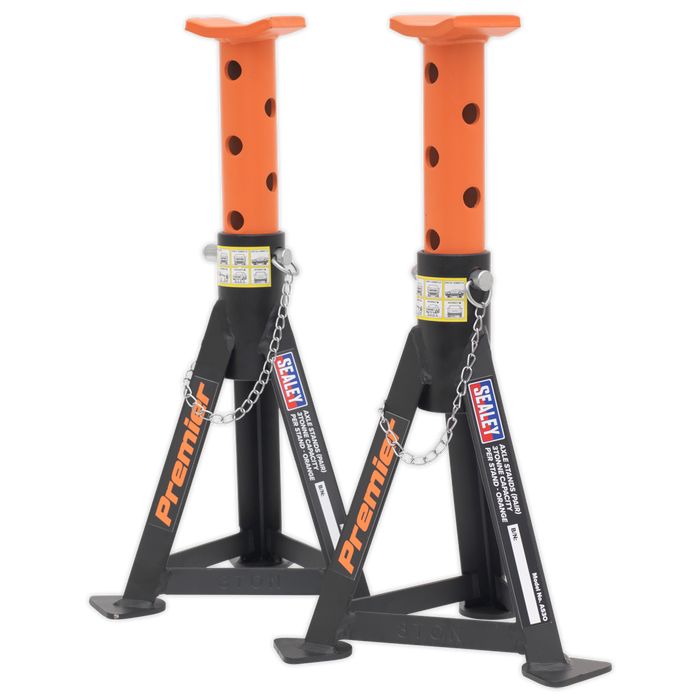 Premier Axle Stands (Pair) 3 Tonne Capacity per Stand - Orange | AS3O