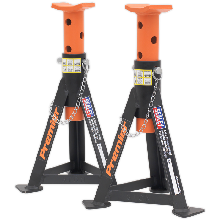 Premier Axle Stands (Pair) 3 Tonne Capacity per Stand - Orange | AS3O