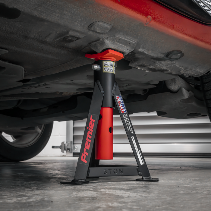 Premier Axle Stands (Pair) 3 Tonne Capacity per Stand - Red | AS3R