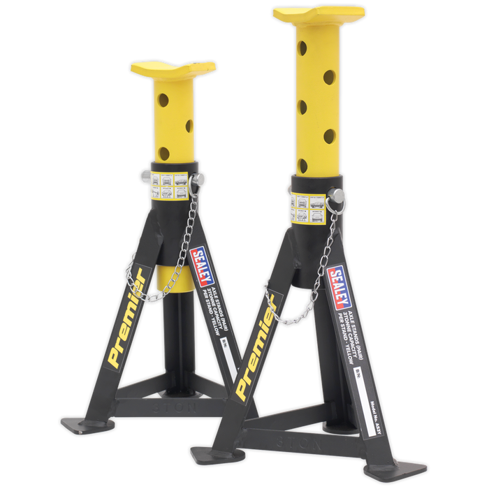 Premier Axle Stands (Pair) 3 Tonne Capacity per Stand - Yellow | AS3Y