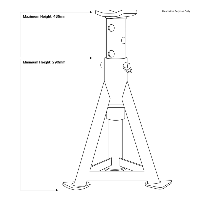 Premier Axle Stands (Pair) 3 Tonne Capacity per Stand - Yellow | AS3Y