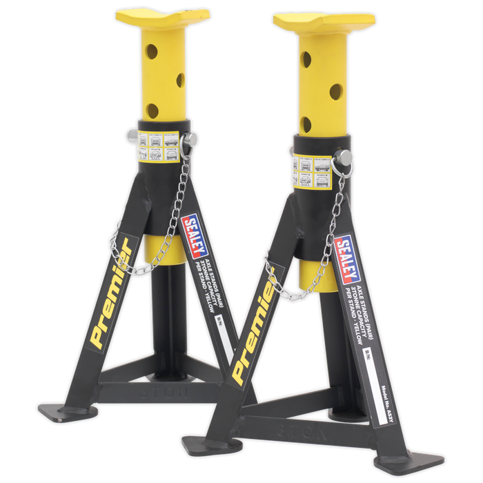 Premier Axle Stands (Pair) 3 Tonne Capacity per Stand - Yellow | AS3Y