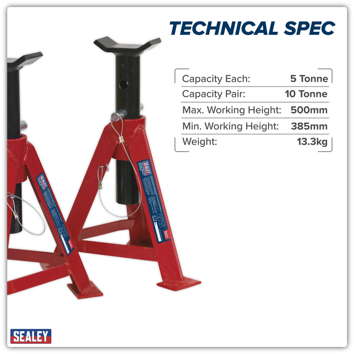 Axle Stands (Pair) 5 Tonne Capacity per Stand | AS5000