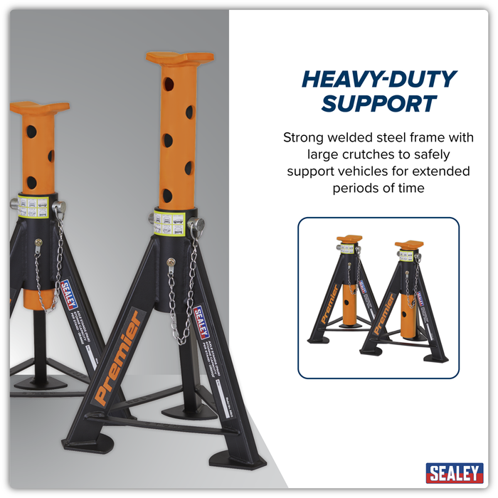 Premier Axle Stands (Pair) 6 Tonne Capacity per Stand - Orange | AS6O
