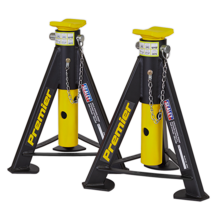 Premier Axle Stands (Pair) 6 Tonne Capacity per Stand - Yellow | AS6Y